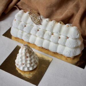 🤍Bûche Mont-Blanc, marron cassis 1 ou 8 pers