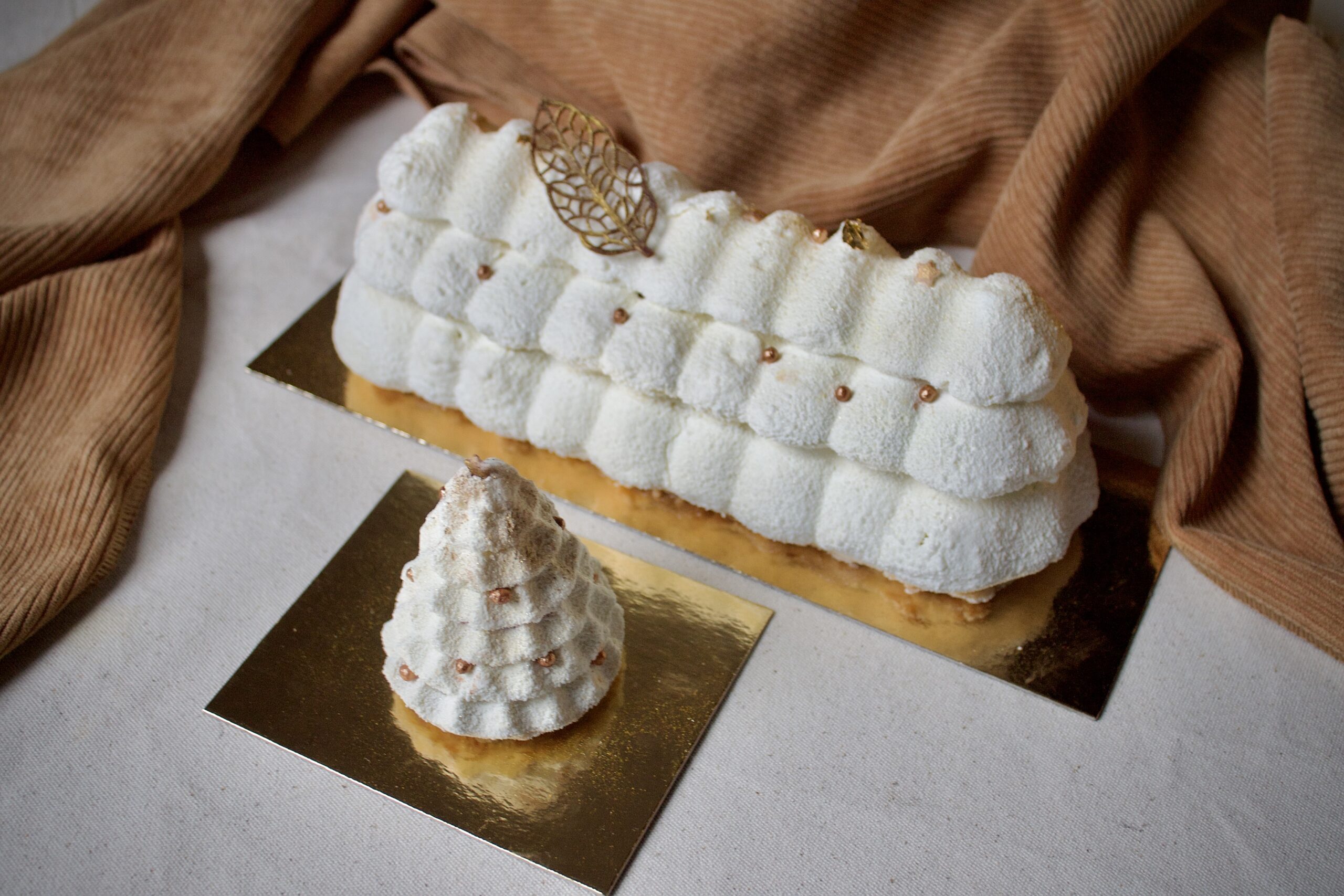 🤍Bûche Mont-Blanc, marron cassis 1 ou 8 pers